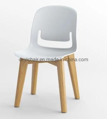 White Color Plastic Shell Seat Cushion Optional Plywood 4 Legs Frame Stool Chair