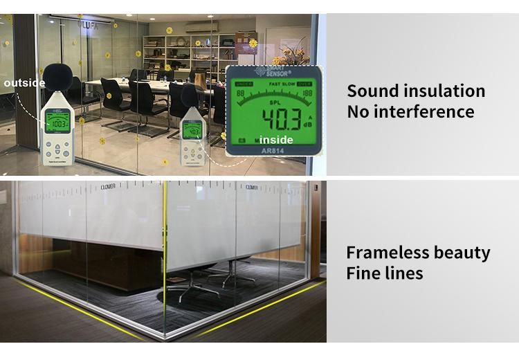 Aluminium Frame Partition 12mm Wall Wholesale Clear Glass Cubicle Office Furniture