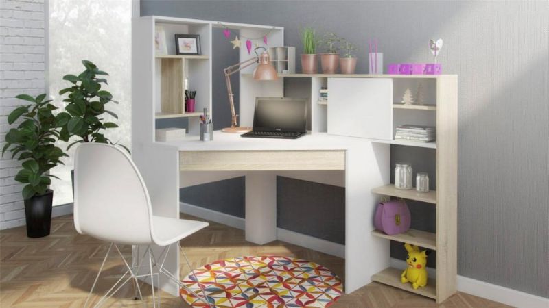 Nova New Melamine Office Furniture Executive Table Office Desk with Bookshelf