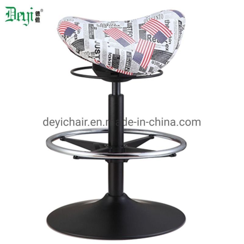 New Type Fabric Footring Available Chrome Fixed Base Saddle Seat Bar Chair