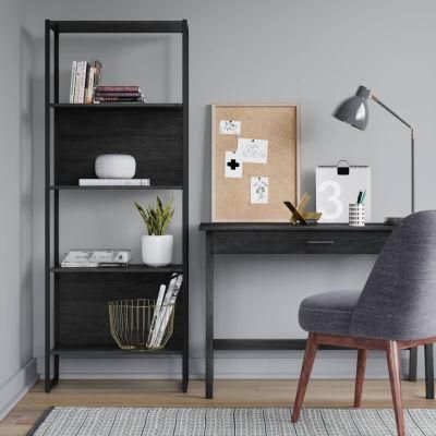 Double Side Black Computer Desk Shelf for Living Room