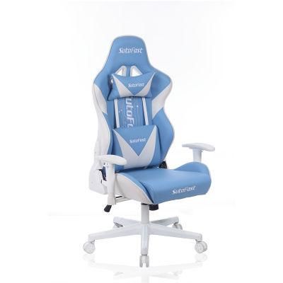 Popular Recliner Sports Gaming Racer Chair with White Base