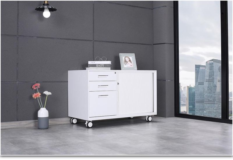 China Tambour Door Movable Cabinet Mobile Caddy 3 Drawer