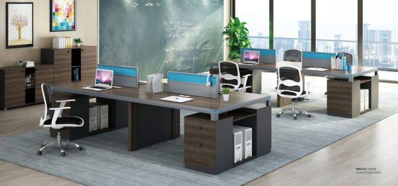 Melamine L-Shaped Wooden Modern Office Executive Boss Desk with Steel Legs