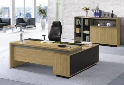 Natural Oak Color Melamine Executive Office Furniture Desk