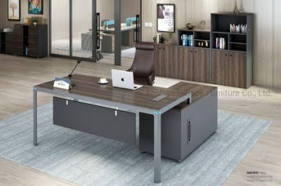 L-Shape Manager Executive Office Computer Desk Iron Leg