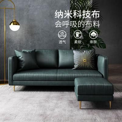 Retro Green European Metal Hardware Sofa Foot Simplicity Sofa Chaise with Ottoman Seat