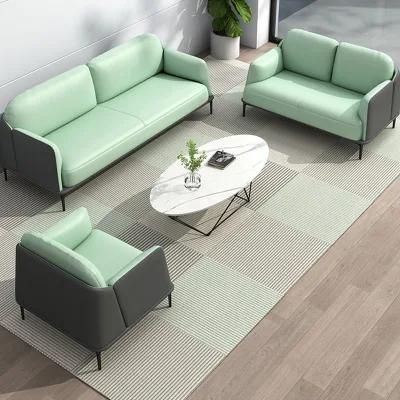 Light Green Combination Creative Office Casual Curved Sofa Set for Reception Hall
