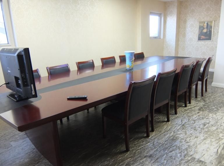 Classic Teak Wood Walnut Meeting Table Design for Conference Room