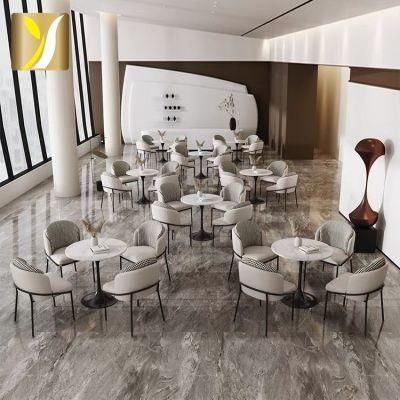 Stainless Steel Coffee Table Round Marble Top Brushed Black Titanium Oil Seal Horn Feet Side Table