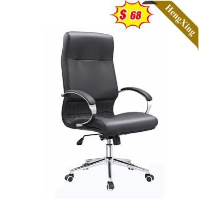 5 Star Stainless Steel Legs Black PU Leather Chair Simple Design High Back Office Chairs