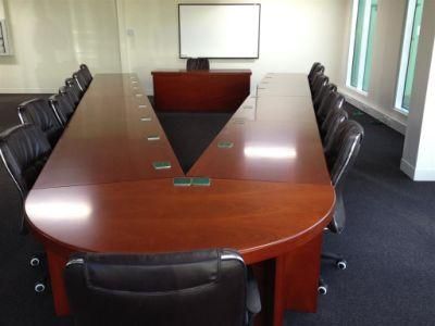 Wood Veneer MDF Walnut Antique V Shaped Conference Table