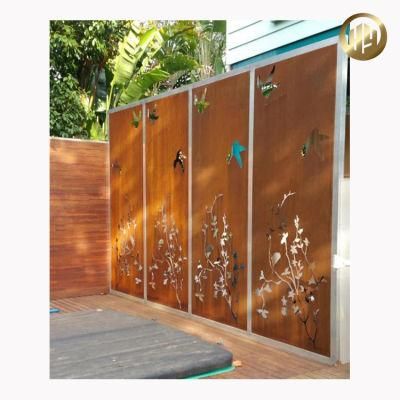 Metal Garden Decoration Corten Steel Rusty Panel Screen/ Fence Panel