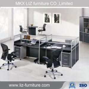 Straight Design Office Workstation Partition Table with Glass Divider 2086