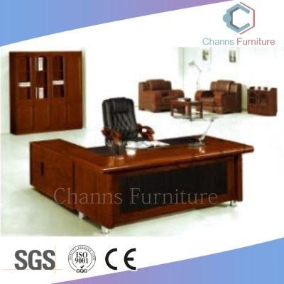 Walnut Veneer Modern Office Desk Director Table with Metal Legs (CAS-VA15)