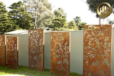 Garden Simple Corten Steel Rusty Metal Decorative Screen/ Laser Cut Fence Panel