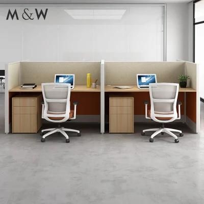 Partition Furniture Dividers Design 4 Person Workstation Aluminium Curved Work Station Desk Office Cubicle
