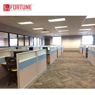 45 mm Thickness Melamine Aluminum Office Glass Partitions Modular Desk Workstations