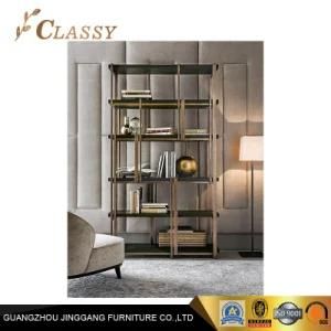 Quality Modern Wood Book Shelf Bookcase with Metal Design for Living Room Furniture