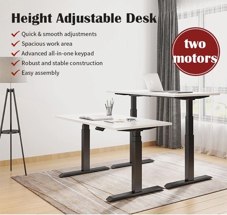 Adjustable Height Office Table Electric Intelligent Adjusting Sit to Stand Desk with Motor