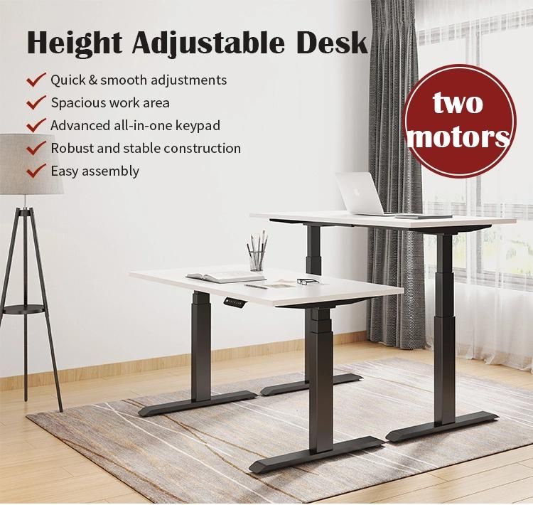 Adjustable Height Office Table Electric Intelligent Adjusting Sit to Stand Desk with Motor