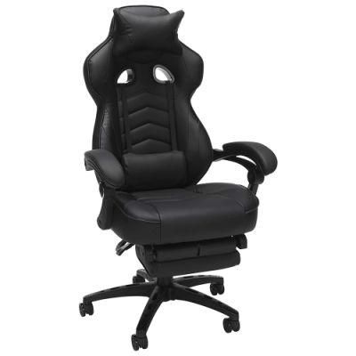 Black Factory Wholesale High Back Adjustable Leather Ergonomic Racing Game Chair