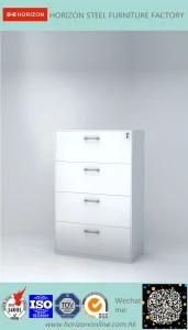 Lateral Filing Cabinet Office Furniture with 4 Drawers and Full Width Recess Handle for F4 Foolscap/A4 Size Hanging File Storage Cabinet