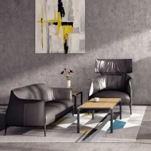 Modern Genuine Leather Sofa Office Sofa Boss Room Sofa