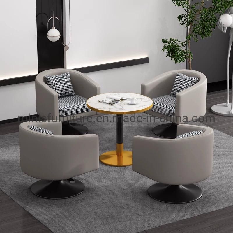 (MN-MCF09) Office/Hotel Lounge/Restaurant Furniture Leisure Synthetic Leather Coffee Chair with Table