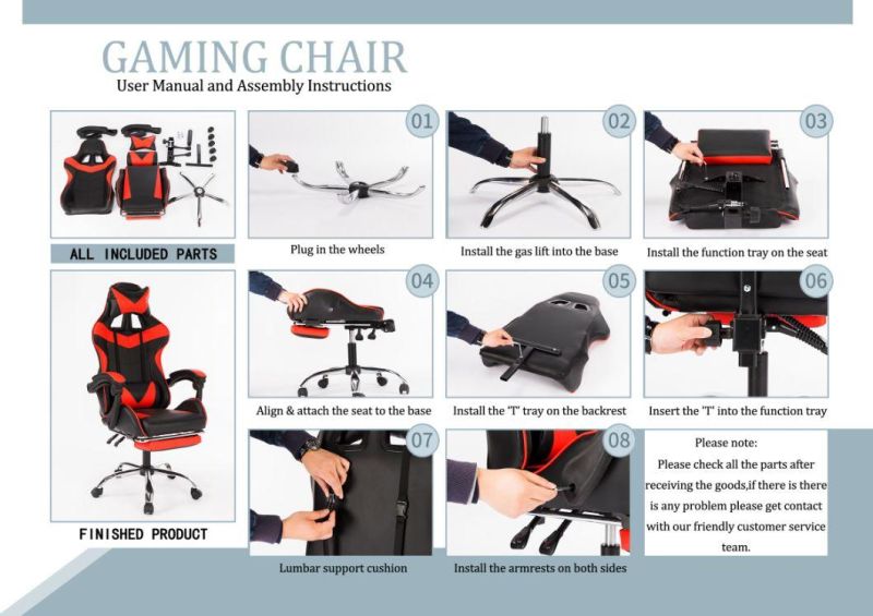 PU Leather Office Reclining Swivel Ergonomic Racing Computer Gaming Chair