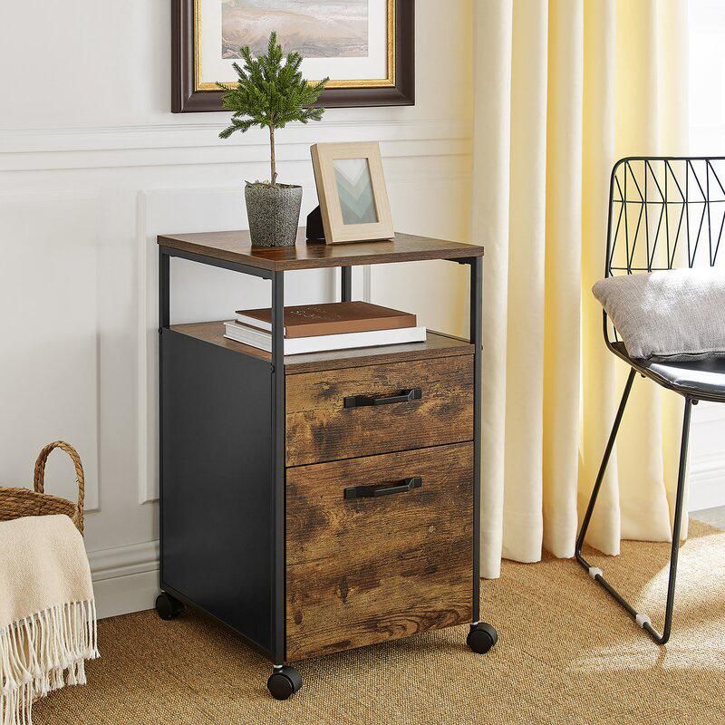 Office Supplies Storage 2-Drawer Mobile Vertical Filing Cabinet