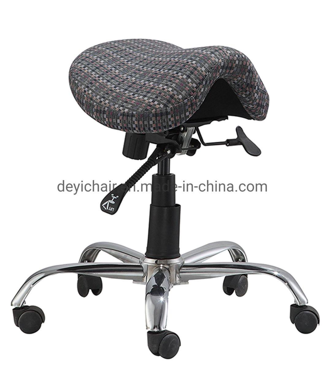 2 Lever Hight Duty Mechanism 320mm Chrome Base with Nylon Castor 170mm Gaslift Saddle Chair