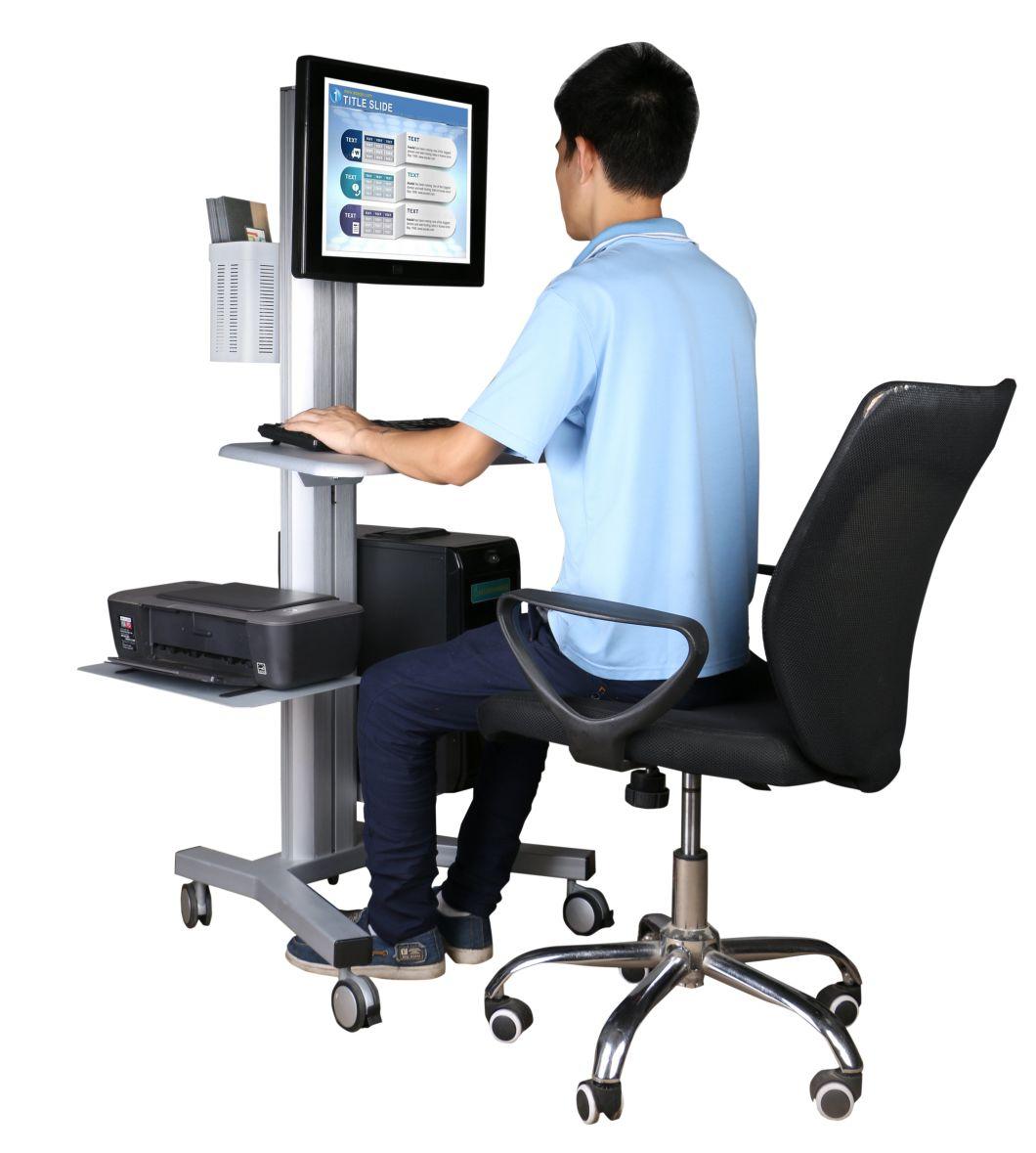 Mobile Computer Workstation Single Monitor 10-24" Height Adjustment (PCM 1201)
