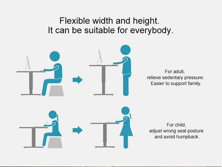 Ergonomic Height Adjustable Sit Standing Manual Adjustable Desk