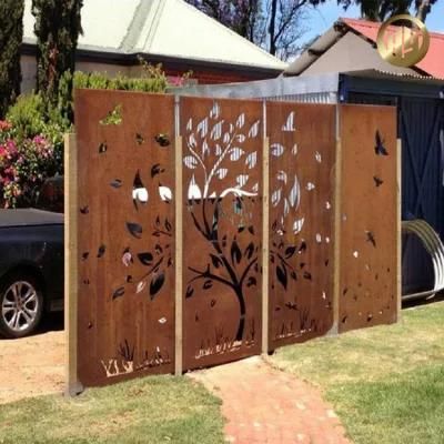 Garden Corten Steel Laser Cut Rusty Metal Decorative Screen