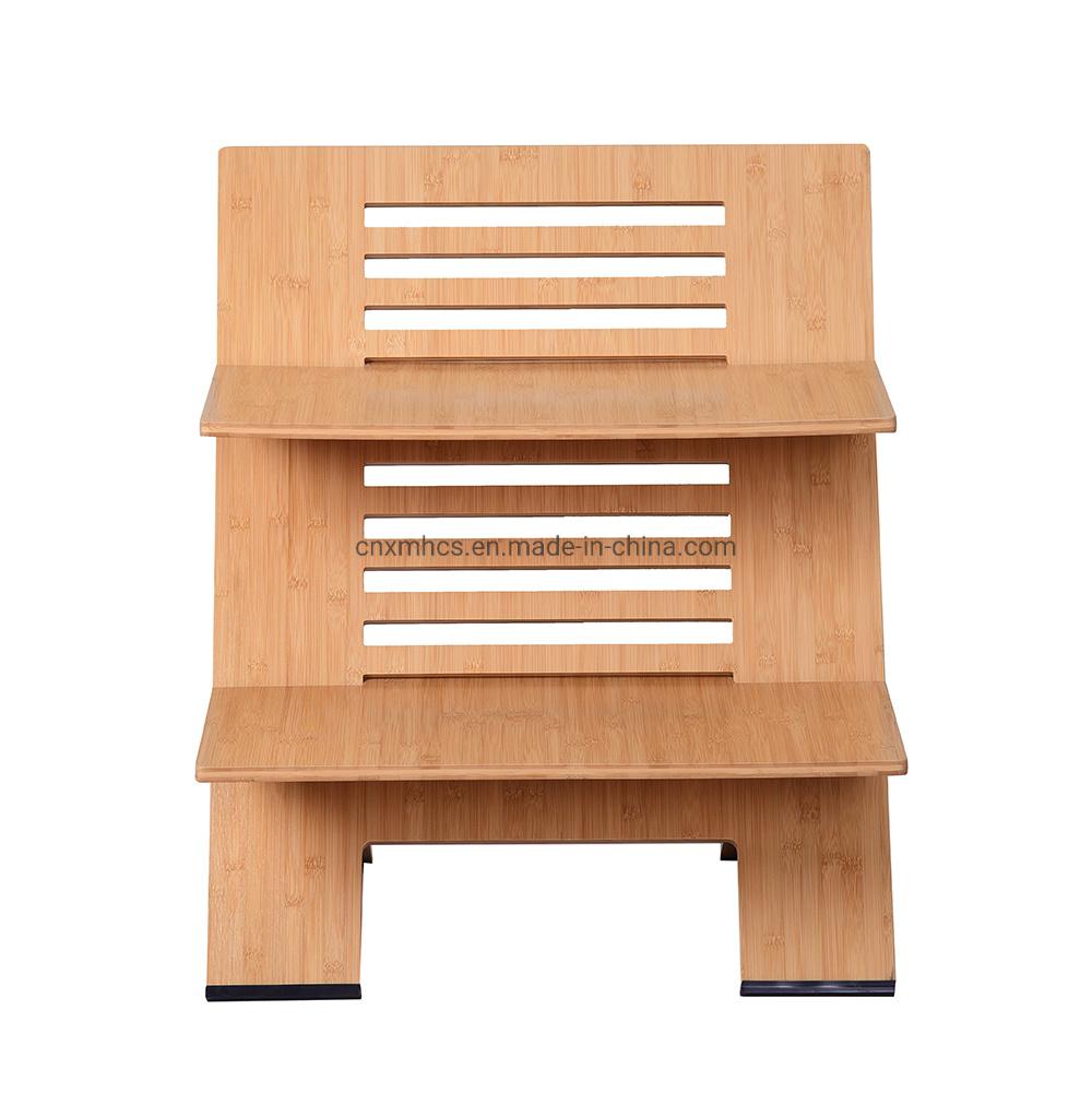 Natural Solid Bamboo Adjustable Height Standup Desk Top Laptop Desk