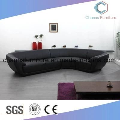 L Shape Big Size Dark Grey Elegant Office Sofa in Meeting Room