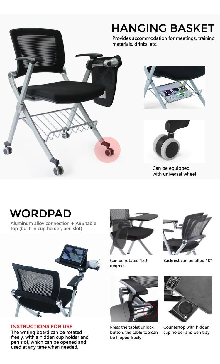 Hot Selling Meeting Chair with Writing Pad