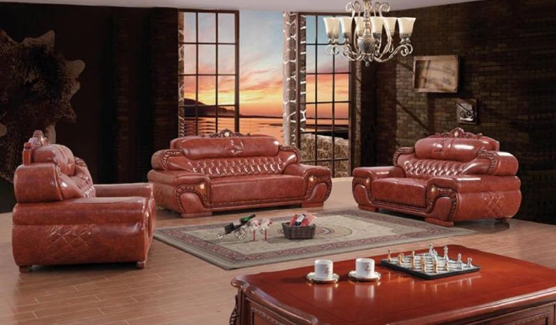 Modern Design Luxury Leather Commercial Sofa Furniture Brown Office Sectional Sofa Chair Set Waiting Sofa