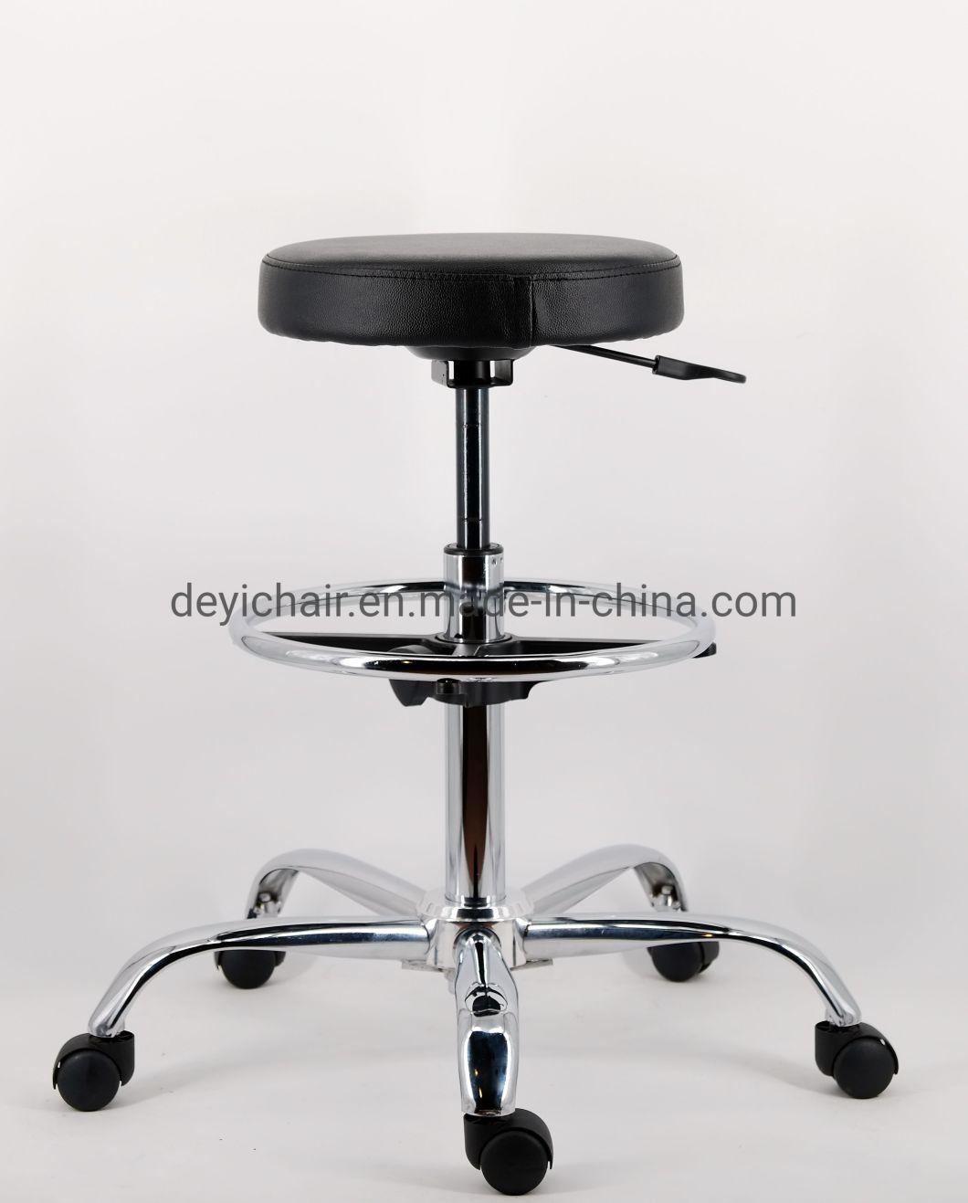 Aluminium Footring Nylon Base Caster Class Four Gaslift Round Shape Seat Soft Foam Lab Chair