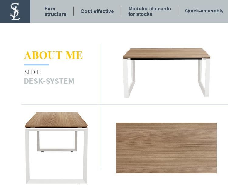 Most Popular Laminate Simple Home Computer Office Desk with Metal Frames