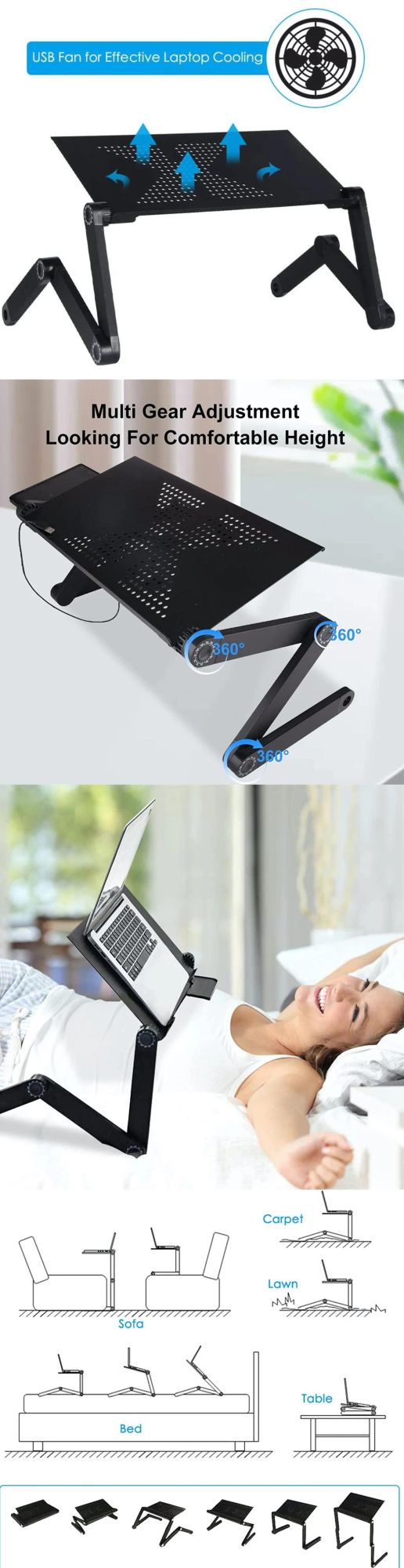 Aluminium Laptop Stand Foldable Laptop Stand Adjustable Portable Laptop Stand