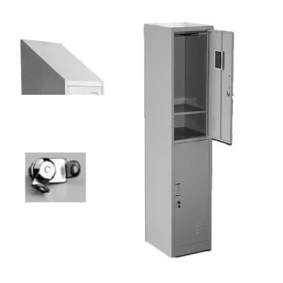 Fas-014 Grey Single Two Door 2 Tier Section Changing Room Steel Locker