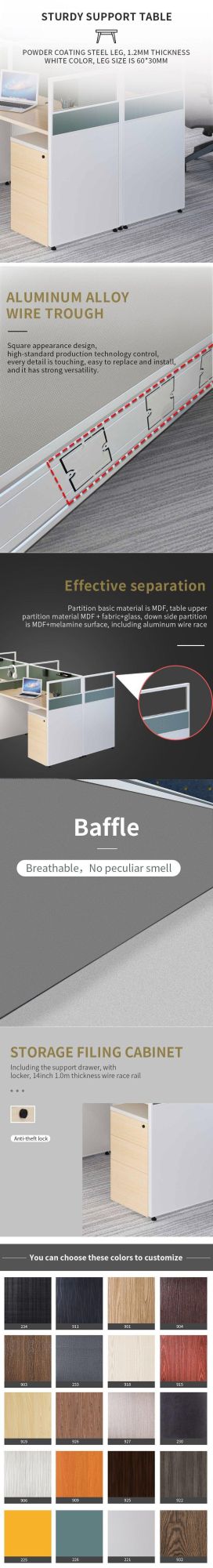 Foshan Manufacturers Modern Design Cubicle Office Desk Partitions Workstation
