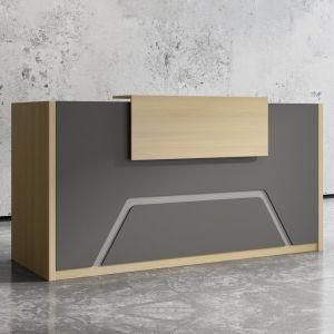 High Quality Wooden Panel Standard Size Counter Salon Standing Modern Office Reception Desk