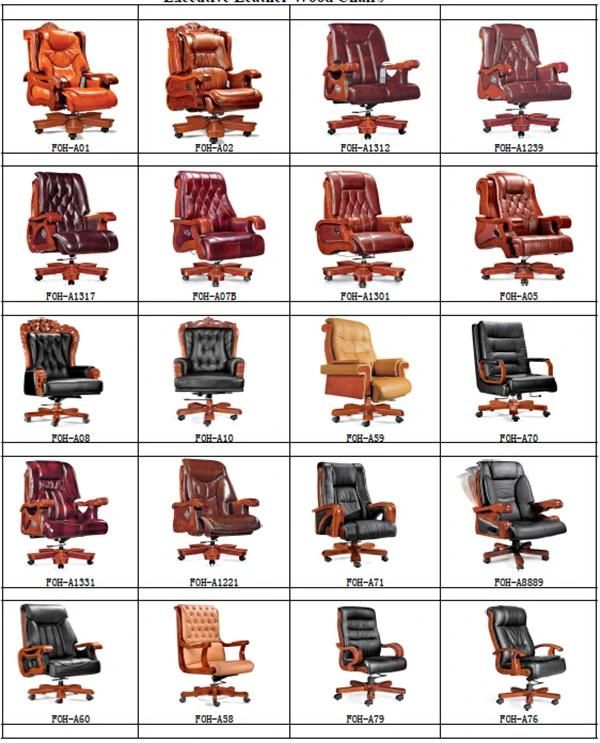High Grade Wood Frame Leather Boss Office Chair