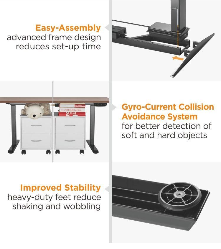 Modern Compact Dual Motor Electric Height Adjustable Office Desk