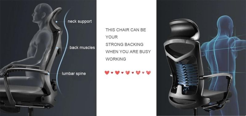 Rotate Breathable Blue Mesh Headrest Office Boss Manager Chair
