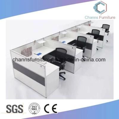 Customized Wooden Table Panel 4 Seats L Shape Office Workstation CAS-W1832