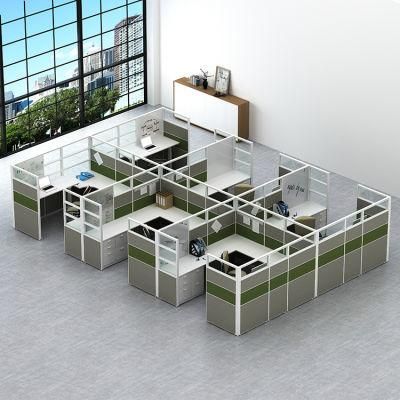 Modern Open Office Furniture Melamine Workstation for 6 Persons